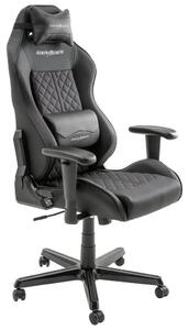 HERNÁ STOLIČKA, kožený vzhľad, čierna Dxracer - Kancelárske stoličky