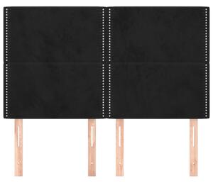 Čelo postele 4 ks čierne 80x5x78/88 cm zamat