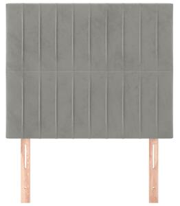 Čelá postele 2 ks bledosivé 90x5x78/88 cm zamat
