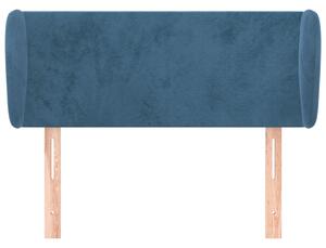 Čelo postele so záhybmi tmavomodrá 93x23x78/88 cm zamat