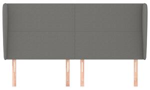 Čelo postele so záhybmi tmavosivé 203x23x118/128 cm látka