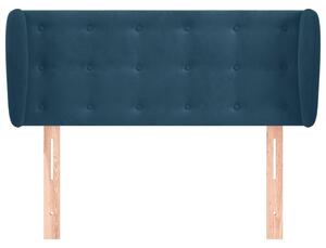 Čelo postele so záhybmi tmavomodrá 83x23x78/88 cm zamat