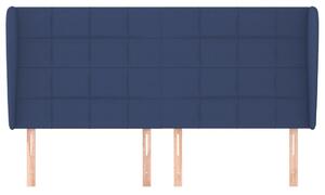 Čelo postele so záhybmi modré163x23x118/128 cm látka