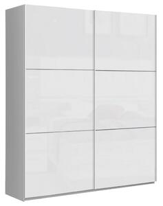 SKRIŇA S POS. DVER. – HOR.VED, biela, biela s vysokým leskom, 170,3/209,7/61,2 cm Carryhome - Spálňové programy