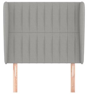 Čelo postele so záhybmi bledosivé 93x23x118/128 cm látka