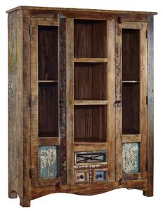 OLDTIME Vitrína 150x115 cm, staré drevo