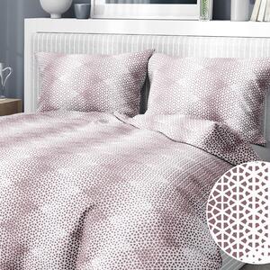 Goldea saténové posteľné obliečky deluxe - vzor 1057 fialové polygóny 200 x 200 a 2ks 70 x 90 cm