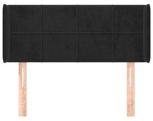 Čelo postele so záhybmi čierne 93x16x78/88 cm zamat
