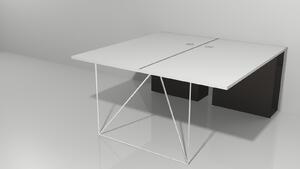 NARBUTAS - Dvojmiestny pracovný stôl AIR s otvorenými policami 160x160