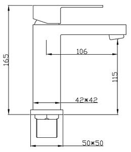 Mexen Cube, umývadlová batéria, čierna matná, 72900-70