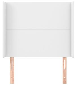 Čelo postele so záhybmi biely 83x16x118/128 cm umelá kož