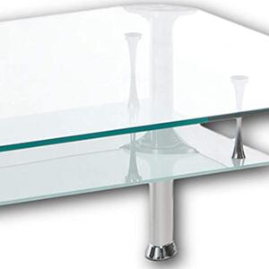 Konferenčný stolík ALBERTO číre sklo/kov