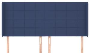 Čelo postele so záhybmi modrý 203x16x118/128 cm látka