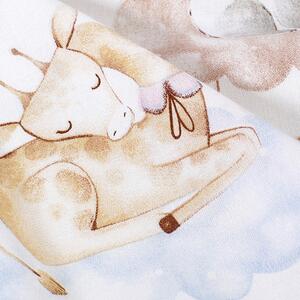 Goldea bavlnené plátno - spiace zvieratká v oblakoch 160 cm