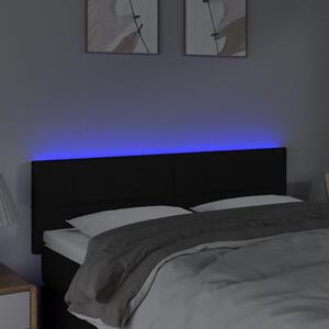 Čelo postele s LED čierne 144x5x78/88 cm látka