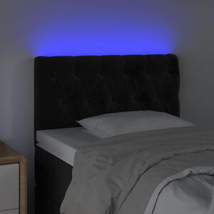 Čelo postele s LED čierne 80x7x78/88 cm zamat