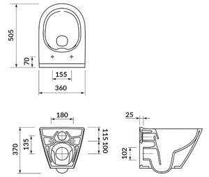 Cersanit City, System50 PNEU podomietkový rám + závesná wc misa City Oval CleanOn + čierne tlačidlo Circle, S701-763