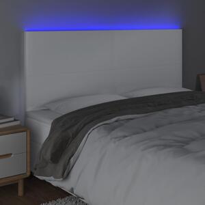 Čelo postele biele 160x5x118/128 cm umelá koža