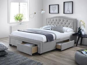 Sivá čalúnená postel ELECTRA 160 x 200 cm Matrac: Matrac Somnia 17 cm