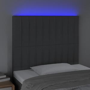 Čelo postele s LED tmavosivé 90x5x118/128 cm látka