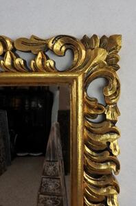 Zrkadlo LUGAR zlaté 100x60 cm, exotické drevo, ručná práca