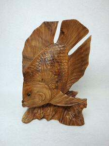 Soška RYBKA, 30 cm, exotické drevo, ručná práca