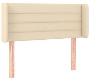 Čelo postele s LED krémové 103x16x78/88 cm látka