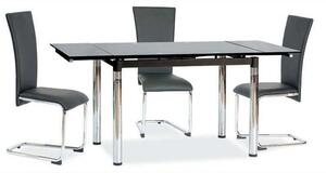 Najlacnejsinabytok Rozkladací jedálenský stôl GD-018, chróm/čierne sklo