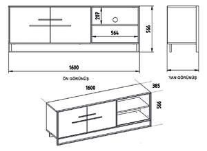 Dizajnový TV stolík Abequa 160 cm biely