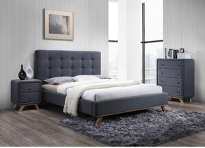 Sivá čalúnená postel MELISSA 160 x 200 cm