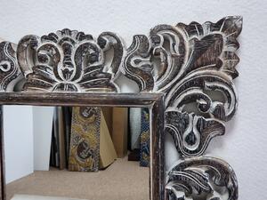Zrkadlo TULIP hnedá tmavá, 80x60 cm, exotické drevo, ručná práca
