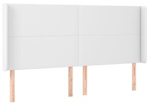 Čelo postele biele 203x16x118/128 cm umelá koža