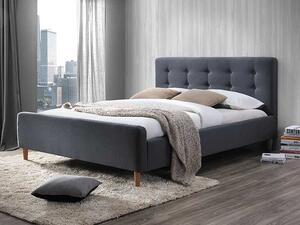 Sivá čalúnená postel PINKO 160 x 200 cm