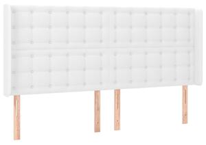 Čelo postele biele 203x16x118/128 cm umelá koža