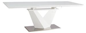 Stôl ALARAS III biely / biely lak 160(220)x90