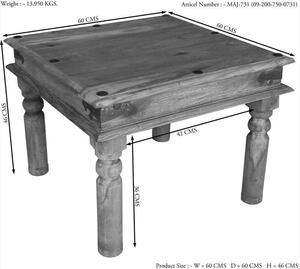 CASTLE Konferenčný stolík 60x60 cm, palisander