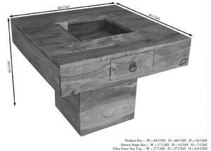 CASTLE Konferenčný stolík so šuplíkom 60x60 cm, palisander