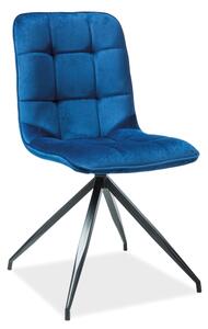 Jedálenská stolička Texo Velvet Farba: Modrá / Bluvel 86