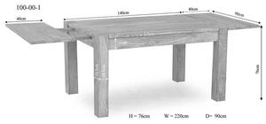 GREY WOOD Jedálenský stôl 140-220x90 cm, palisander