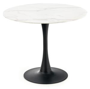Jedálenský stôl OMBRUSAU biely mramor/čierna