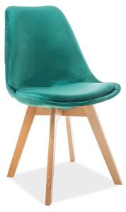 Zelená stolička s bukovými nohami DIOR VELVET