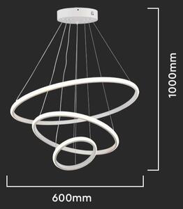 Biele závesné LED svietidlo guľaté 60cm 32W