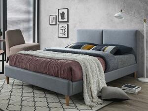 Sivá dvojlôžková posteľ ACOMA 160 x 200 cm