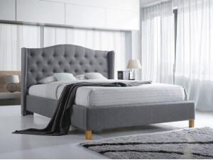 Najlacnejsinabytok ASPEN čalúnená posteľ 140x200 cm, šedá