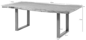 METALL Jedálenský stôl 170x110 cm - kovové nohy, akácia