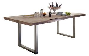 METALL Jedálenský stôl 190x110 cm - kovové nohy, akácia