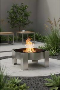 Dizajnové ohnisko FUEGO, priemer 58 cm, nerez, strieborné