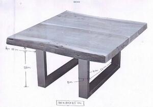 METALL Konferenčný stolík - prírodný 90x90 cm, akácia