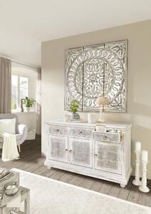 KOMODA, mangové drevo, sivá, biela, 145/85/45 cm Ambia Home - Obývacie zostavy