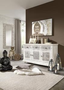 KOMODA, mangové drevo, sivá, biela, 145/85/45 cm Ambia Home - Obývacie zostavy
